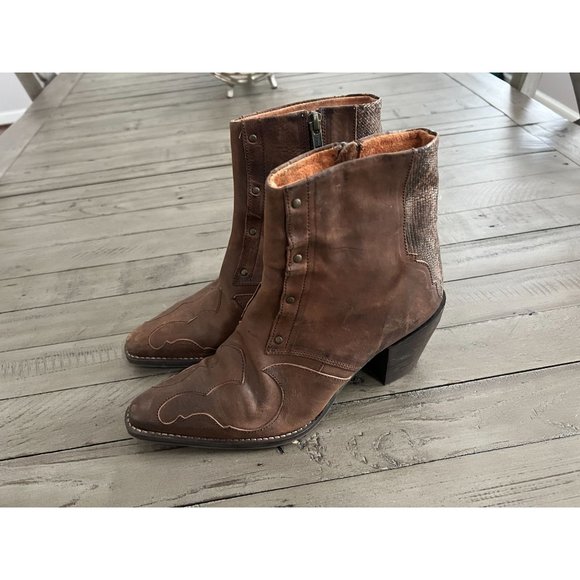 Free People Brown Ankle Boots - Picture 1 of 7